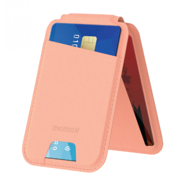 Momax 1-Wallet 磁吸卡片套支架 (粉紅色)